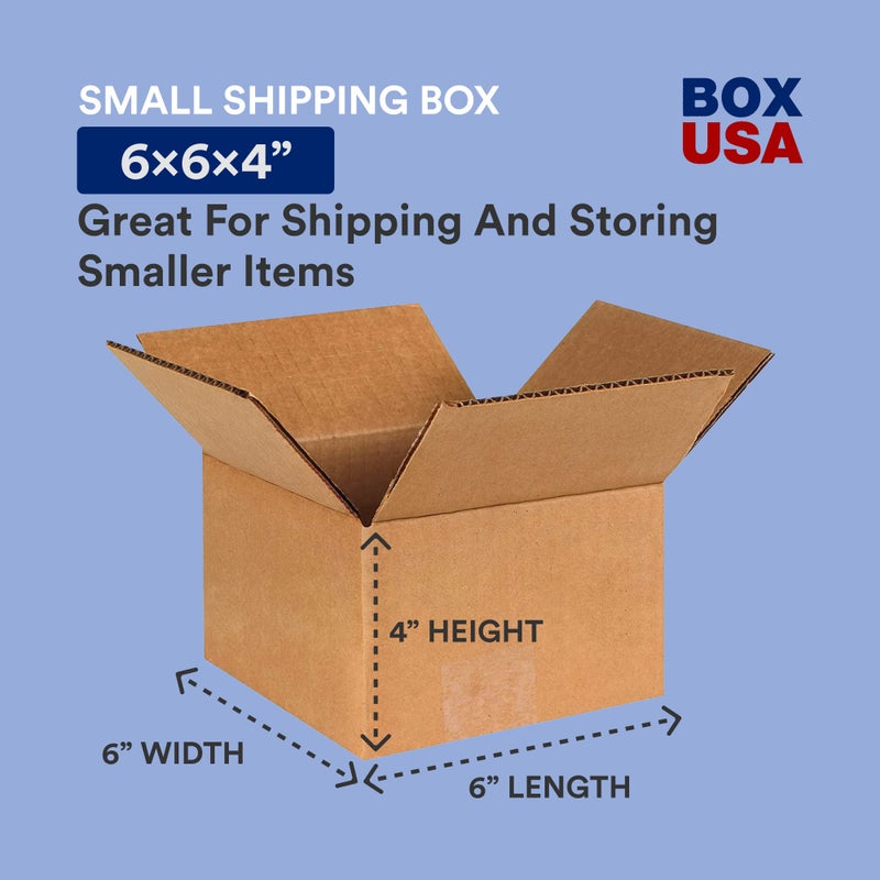BOX USA Shipping Boxes Small 6"L x 6"W x 4"H 100-Pack, Cardboard Box for Shipping, Moving, Mailing, Packing, Packaging and Storage - Image 2